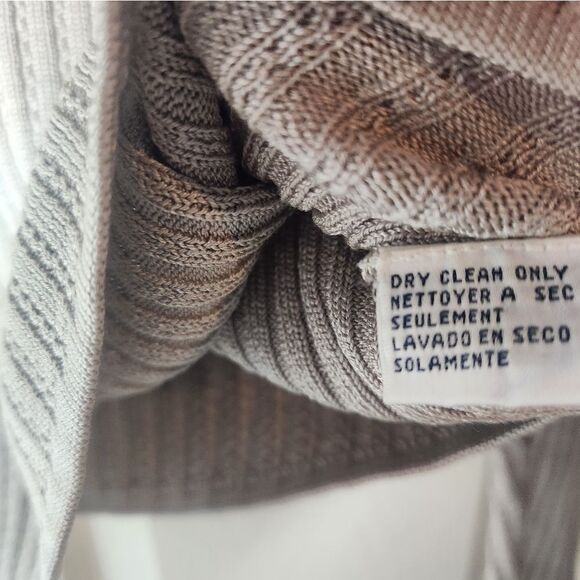 Rena Rowan for Seville S 100% SILK Fossil Longsleeves Ribbed Women’s Sweater - Picture 3 of 5